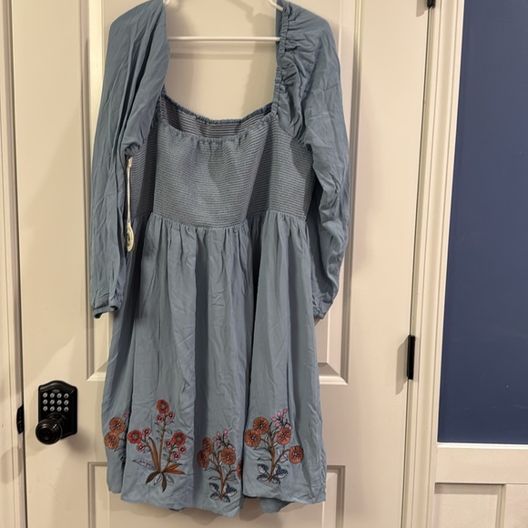 NEW SPARTINA 449 mara smocked dress in oyster factory embroidery size XXL - Picture 2 of 13